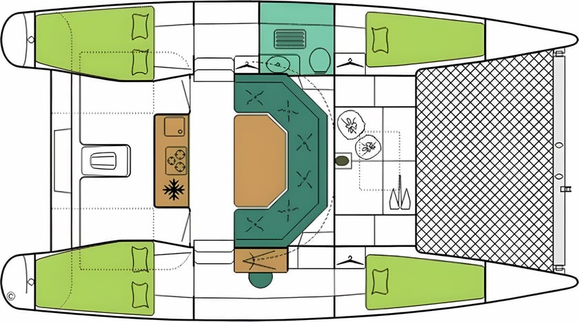 Arzon Catamaran 4 cabin 6 berths 6 guests 9.9 m Listing Number: #14065 2