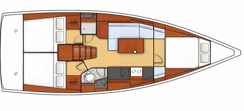 Izola Sailboat 3 cabin 8 berths 8 guests 11.55 m Listing Number: #14082 2