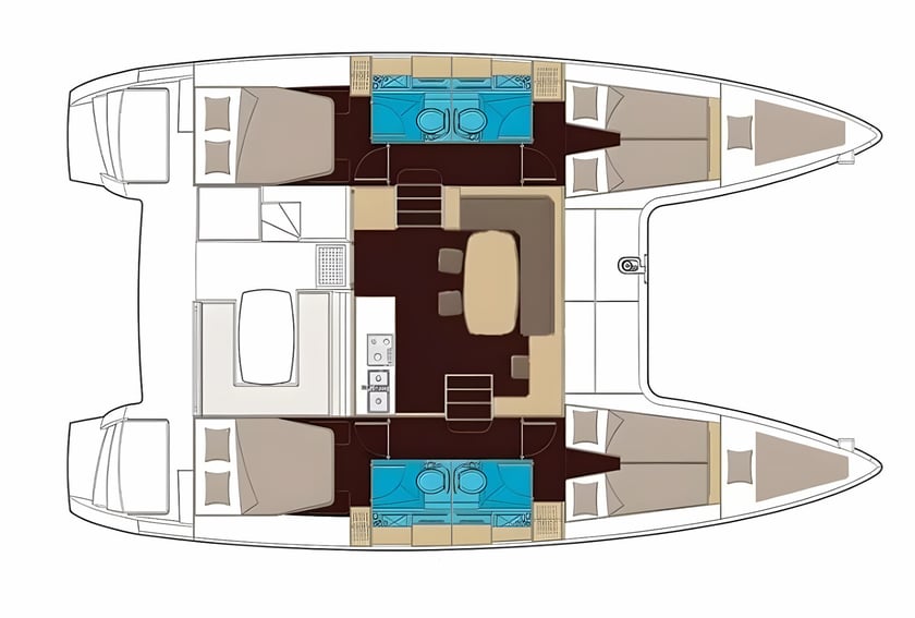 Punta Ala Catamarano cabina 6  cuccette 12  12  ospiti 11.97 m Numero dell'inserzione: #14083 2