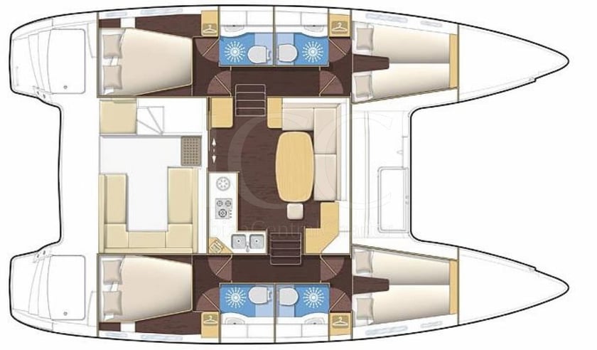 Lefkada Katamaran 5 Kabine 9 Liegeplätze 9 Gäste 11.97 m Nummer des Inserats: #14103 2