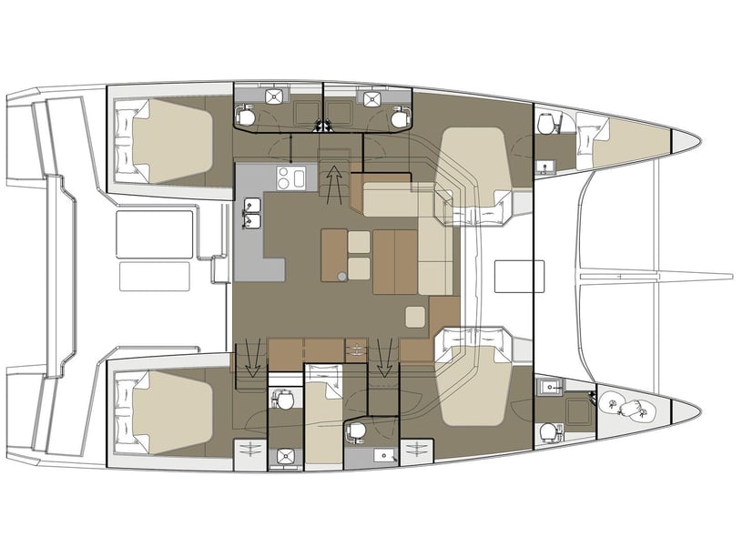 Furnari Catamaran 6 cabin 14 berths 14 guests 14.6 m Listing Number: #14134 5