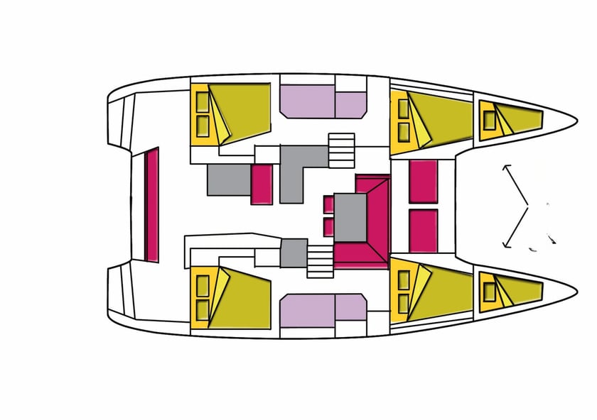 Castiglioncello Catamaran Cabine 6  10  slaapplaatsen 10  gasten 11.74 m Lijstnummer: #1422 2