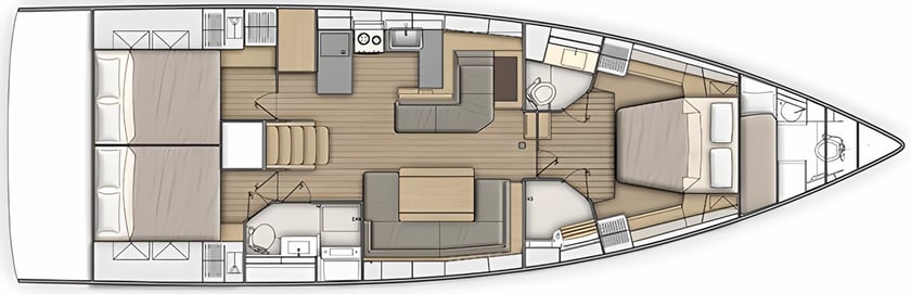 Mykonos Barca a vela cabina 3  cuccette 7  7  ospiti 14.98 m Numero dell'inserzione: #14234 2