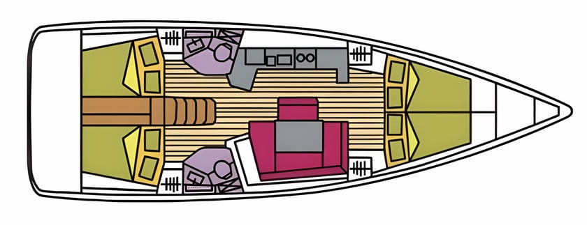 Castiglioncello Zeilboot Cabine 4  10  slaapplaatsen 10  gasten 13.94 m Lijstnummer: #1425 2