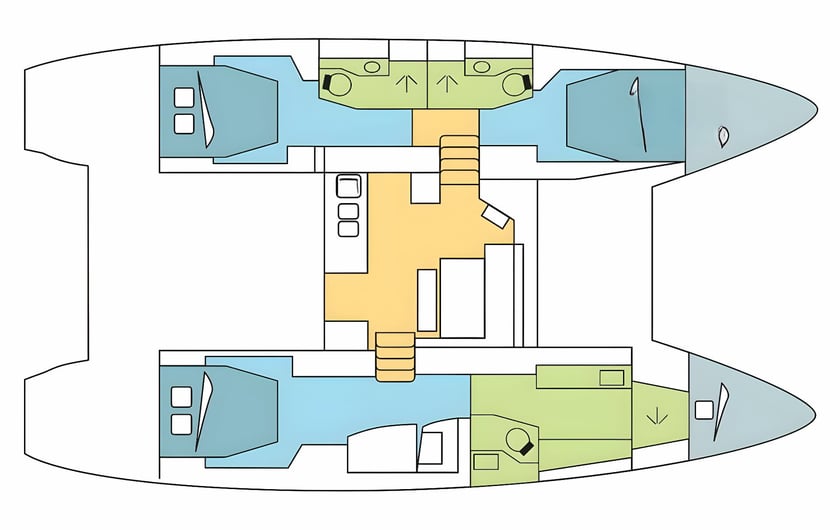 Jacuecanga, Angra dos Reis (RJ) Catamaran 5 cabin 8 berths 8 guests 13.99 m Listing Number: #14355 2