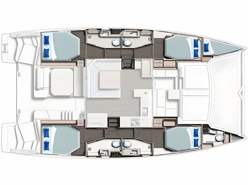 Misschien, Victoria Catamaran Cabine 5  8  slaapplaatsen 8  gasten 13.71 m Lijstnummer: #14366 2