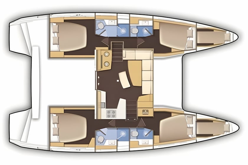 Corfu Catamaran 4 cabin 12 berths 12 guests 12.94 m Listing Number: #14495 2