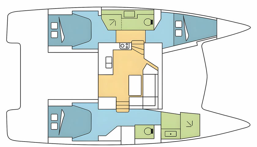 Cogolin Catamaran 3 cabin 8 berths 8 guests 11.73 m Listing Number: #14512 2