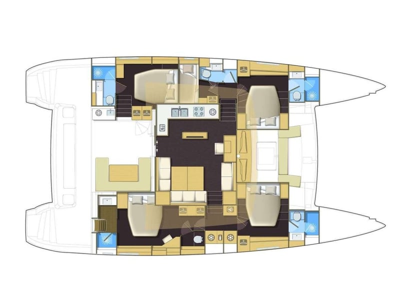 Lavrion Catamarano cabina 4  cuccette 8  8  ospiti 17.07 m Numero dell'inserzione: #14528 2