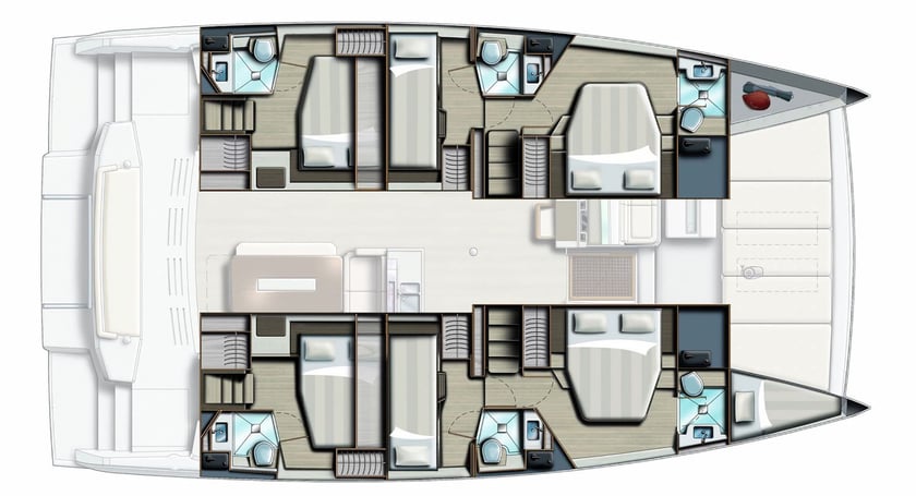 Porto Rotondo Catamaran Cabine 7  13  slaapplaatsen 13  gasten 14.82 m Lijstnummer: #14566 2