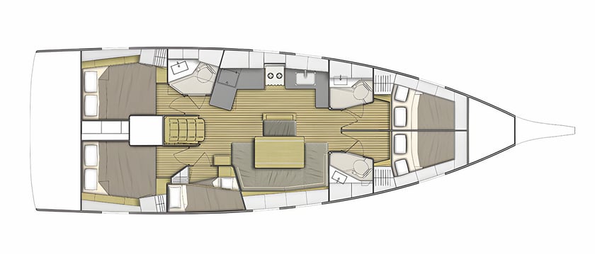 Lavrion Sailboat 5 cabin 10 berths 10 guests 14.6 m Listing Number: #14632 2