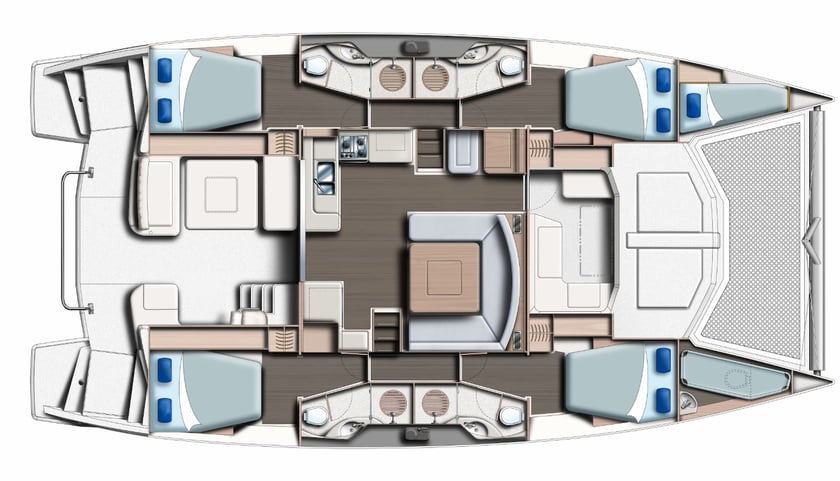 Zanzibar Catamaran Cabine 4  Couchettes 10  Invités 10  14.75 m Numéro de l'annonce: #14641 2