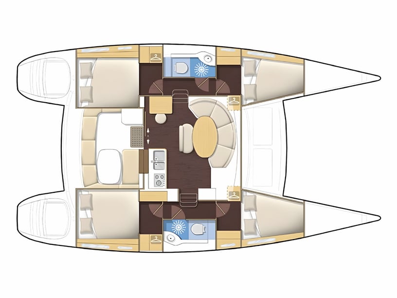 Nikiti - Chalkidiki Catamaran 4 cabin 10 berths 10 guests 11.55 m Listing Number: #14749 2