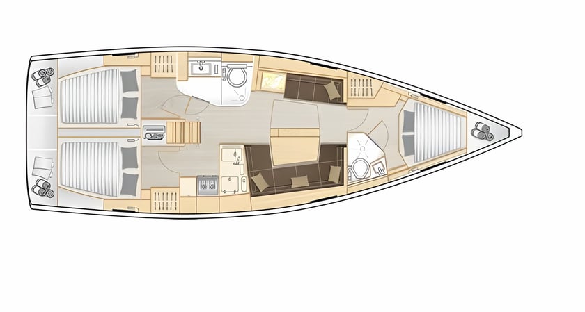 Lavrion Sailboat 3 cabin 8 berths 8 guests 12.4 m Listing Number: #14830 2