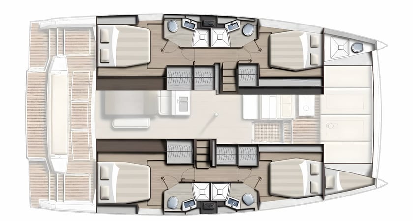 Novi Vinodolski Catamaran 5 cabin 9 berths 9 guests 14.28 m Listing Number: #14979 2