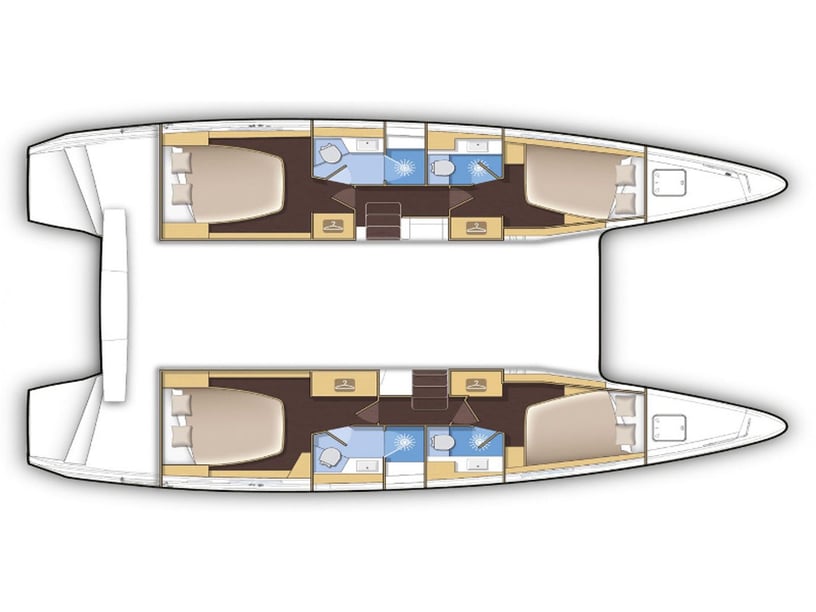 Cannigione Catamaran Cabine 6  Couchettes 12  Invités 12  12.8 m Numéro de l'annonce: #15159 5