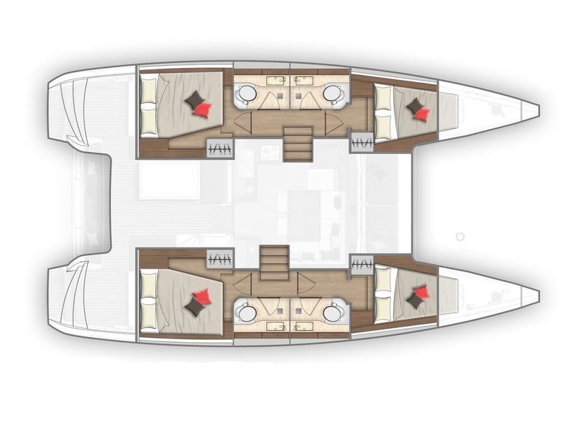 Le Pirée Catamaran Cabine 5  Couchettes 10  Invités 12  12.1 m Numéro de l'annonce: #15183 5