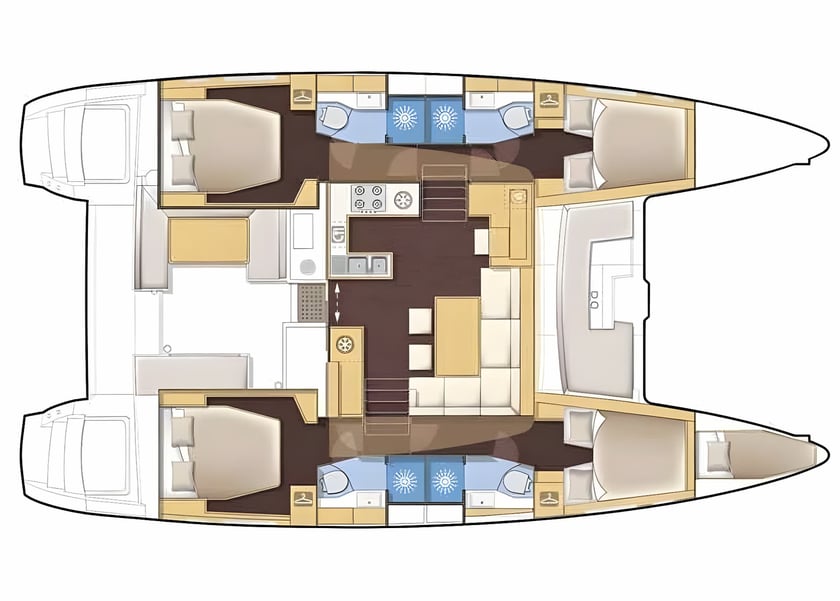 Preveza Catamaran Cabine 5  10  slaapplaatsen 10  gasten 13.99 m Lijstnummer: #15223 2