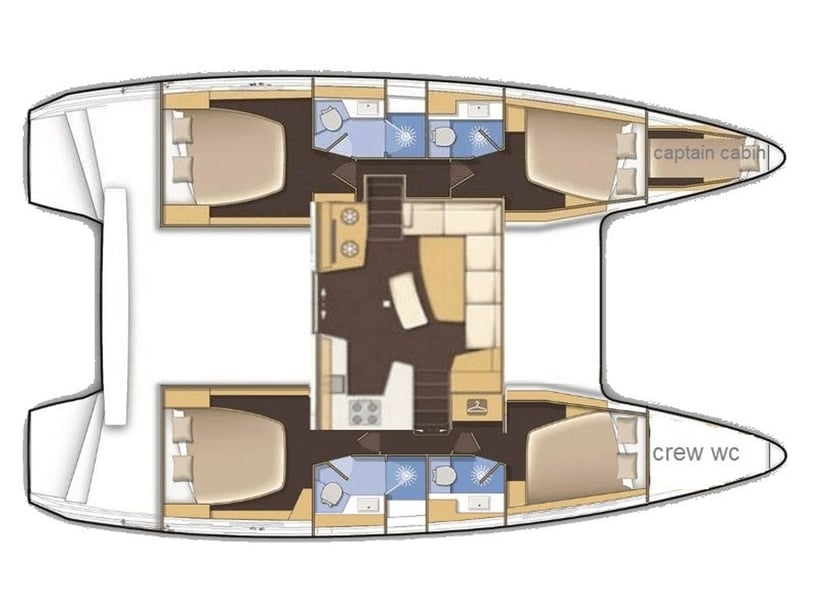 Lefkada Catamarán Cabina 5  10  literas 12  invitados 12.8 m Número de anuncio: #15228 2