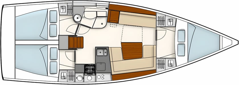 Prevesa Segelboot 3 Kabine 8 Liegeplätze 8 Gäste 10.99 m Nummer des Inserats: #15292 2