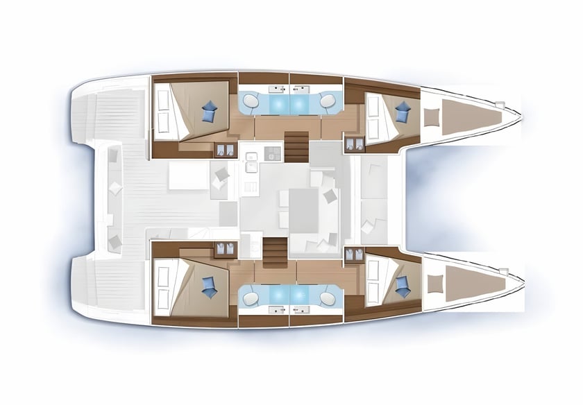 Dubrovnik Catamaran 6 cabin 12 berths 12 guests 11.74 m Listing Number: #15342 2