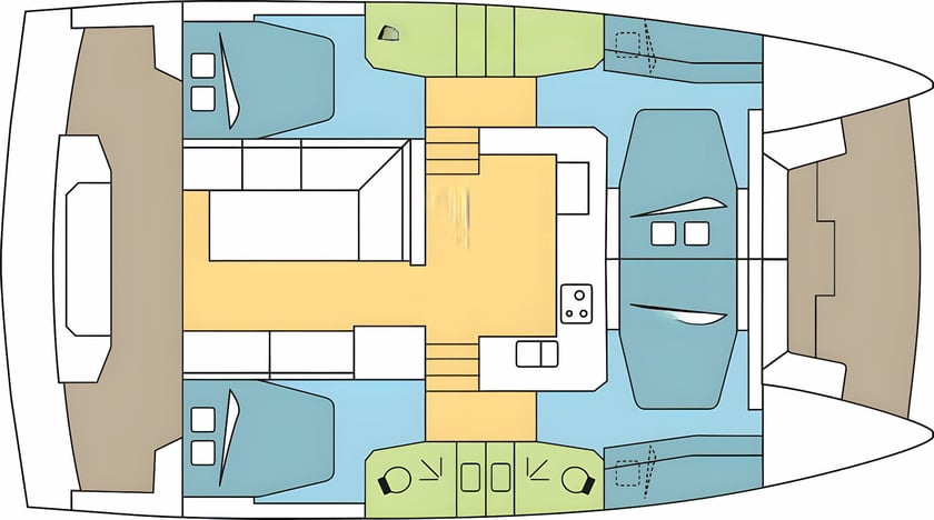 Prévéza Catamaran Cabine 4  Couchettes 10  Invités 10  12.31 m Numéro de l'annonce: #15410 2