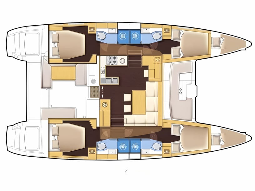 Mahé, Victoria Catamaran Cabine 6  Couchettes 10  Invités 10  13.96 m Numéro de l'annonce: #15441 2