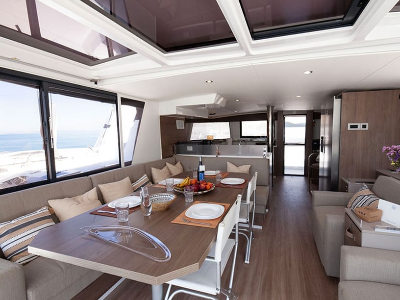 Tourlos Catamaran 6 cabin 11 berths 12 guests 14.28 m Listing Number: #15453 2