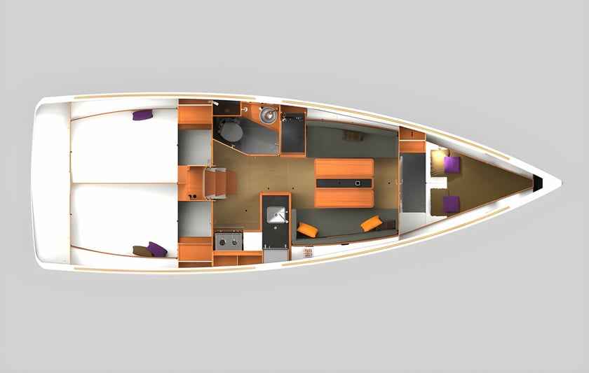 Capo d'Orlando Zeilboot Cabine 3  8  slaapplaatsen 8  gasten 10.34 m Lijstnummer: #15457 2