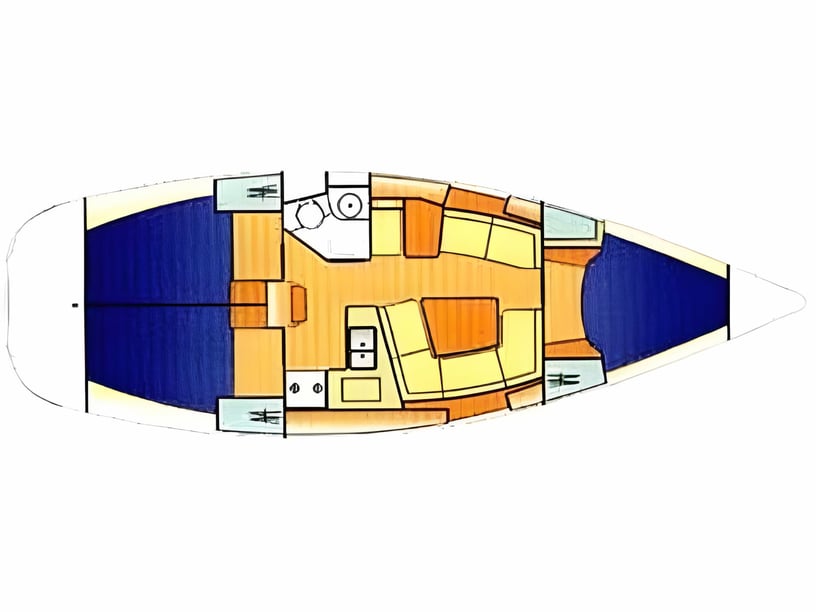 Lefkada Zeilboot Cabine 3  6  slaapplaatsen 6  gasten 11.47 m Lijstnummer: #15470 2