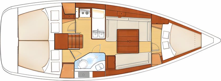 Altefähr Voilier Cabine 3  Couchettes 7  Invités 7  10.34 m Numéro de l'annonce: #15514 2