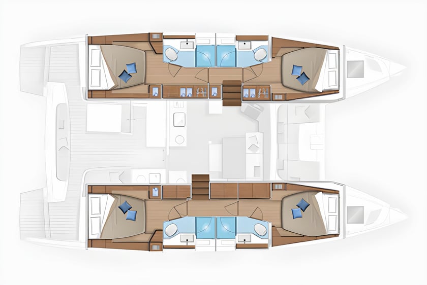 Lavrion Catamaran 6 cabin 12 berths 12 guests 13.99 m Listing Number: #15575 2