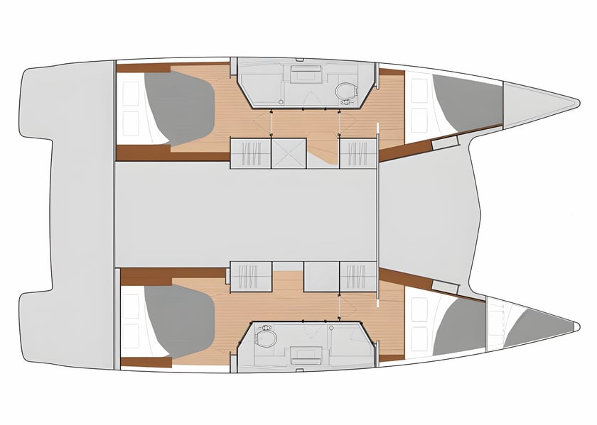 Can Pastilla Catamaran 5 cabin 11 berths 11 guests 11.93 m Listing Number: #15653 2