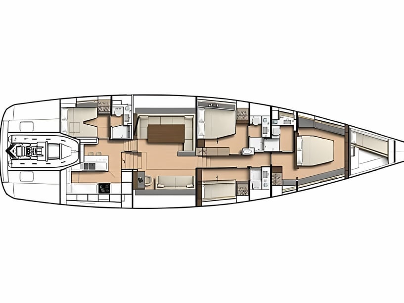 Kaštel Gomilica Sailboat 4 cabin 8 berths 8 guests 23.17 m Listing Number: #15695 2