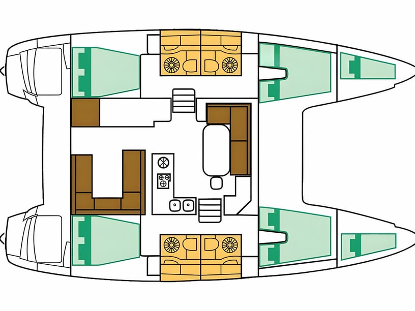 Palairos Catamaran Cabine 6  Couchettes 10  Invités 10  11.97 m Numéro de l'annonce: #15713 2