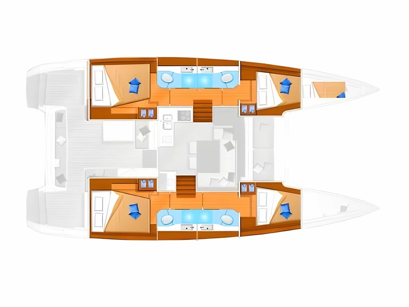 Ibiza Catamaran 5 cabin 11 berths 11 guests 11.74 m Listing Number: #15744 2