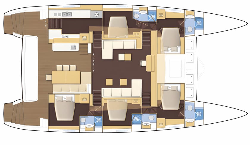 Portisco Catamarán Cabina 5  10  literas 10  invitados 18.9 m Número de anuncio: #15789 2