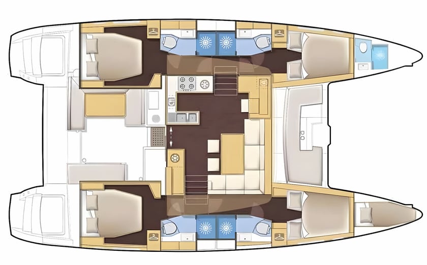 Sukošan Catamaran Cabine 5  Couchettes 11  Invités 11  13.99 m Numéro de l'annonce: #15818 2