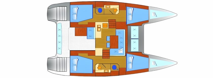 Punat Catamaran Cabine 4  Couchettes 9  Invités 10  11.74 m Numéro de l'annonce: #15879 2