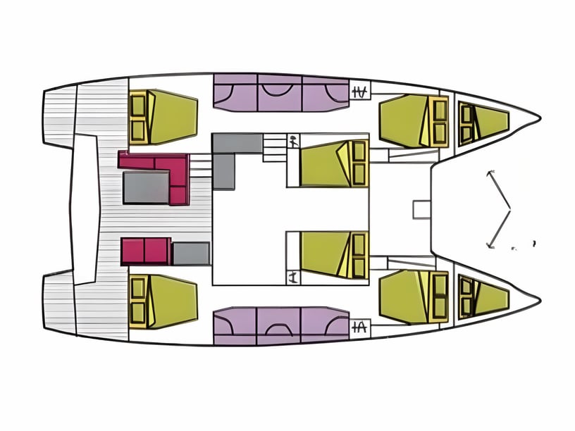 Portisco Catamaran 6 cabin 12 berths 12 guests 14.75 m Listing Number: #15986 2