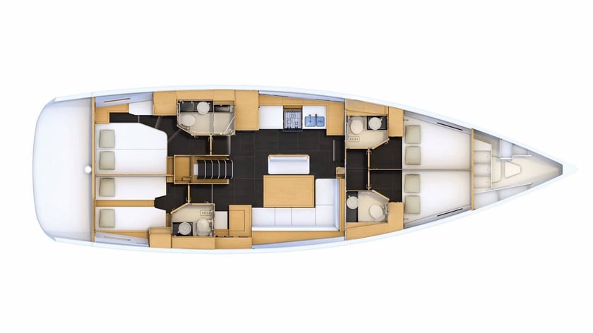 Kaštel Gomilica Sailboat 5 cabin 12 berths 12 guests 16.16 m Listing Number: #16017 2