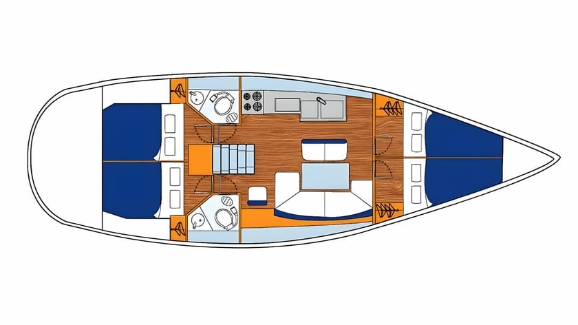 Portisco Sailboat 4 cabin 9 berths 9 guests 13.7 m Listing Number: #16047 2