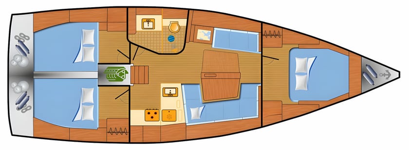 Punat Segelboot 3 Kabine 7 Liegeplätze 7 Gäste 12.4 m Nummer des Inserats: #16118 2