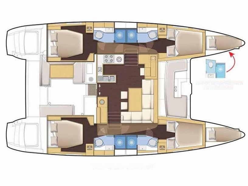 Piraeus Catamaran 6 cabin 10 berths 10 guests 13.99 m Listing Number: #16135 5