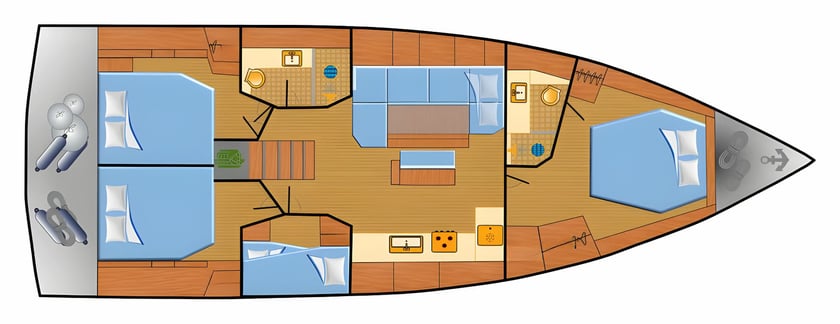 Punat Zeilboot Cabine 4  9  slaapplaatsen 9  gasten 14.6 m Lijstnummer: #16150 2