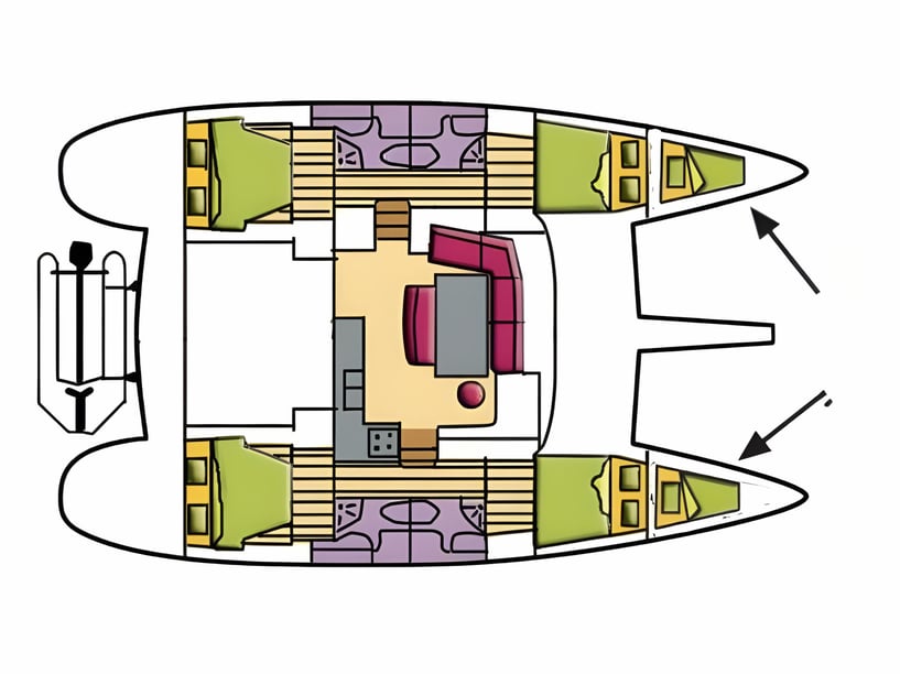 San Teodoro Catamarano cabina 6  cuccette 12  12  ospiti 13.61 m Numero dell'inserzione: #16186 2