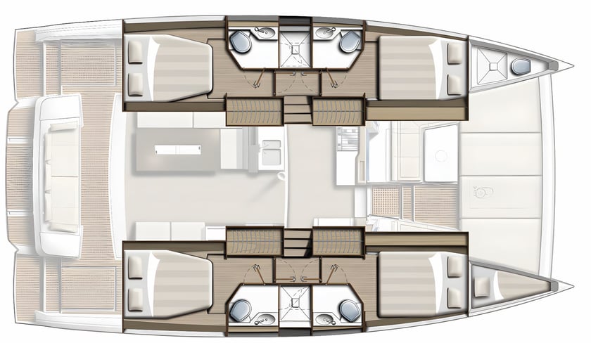 Keramoti - Kavala Catamaran 5 cabin 11 berths 11 guests 12.84 m Listing Number: #16188 2