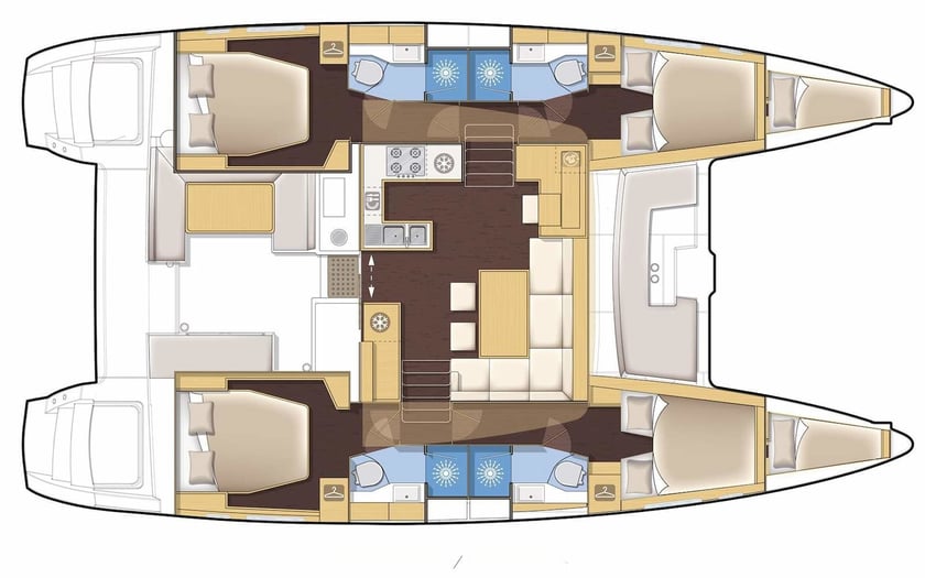 Volos Catamaran 5 cabin 12 berths 12 guests 13.96 m Listing Number: #16190 2