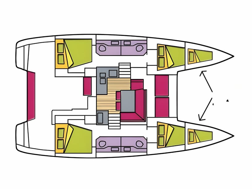 Portisco Catamaran Cabine 4  10  slaapplaatsen 10  gasten 11.74 m Lijstnummer: #16231 2