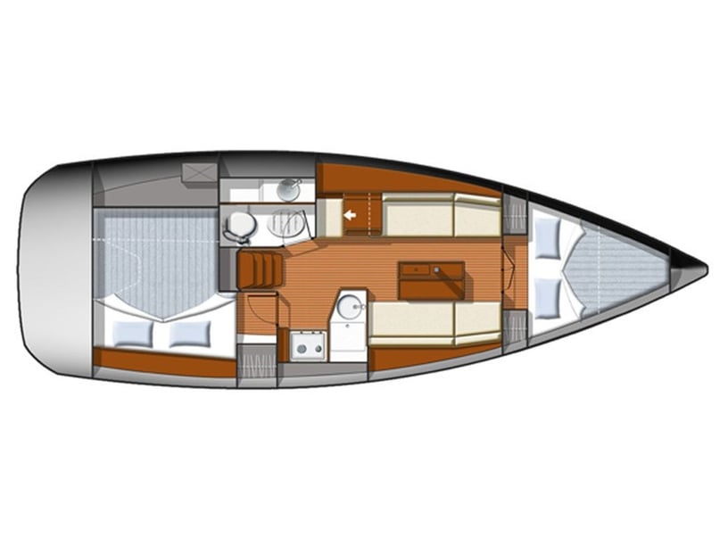 Punta Ala Zeilboot Cabine 2  6  slaapplaatsen 6  gasten 9.68 m Lijstnummer: #16296 3